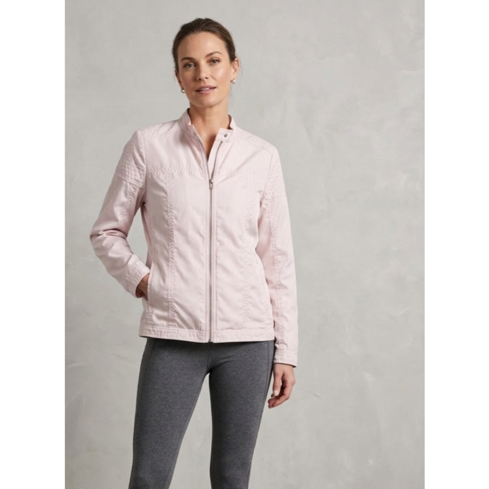 Zenergy by Chico's Blush Pink Lightweight Zip Jacket Size 1 Activewear